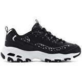Skechers D'Lites Wildcats Memory Foam Womens Sneaker Black Hafızalı Taban Kadın Günlük Spor Ayakkabı Siyah