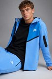 Nike Tech Fleece Mix Wr Full Zip Hoodie Kapüşonlu Unisex Sweatshirt Mavi