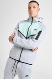 Nike Tech Fleece Mix Full Zip Windrunner Hoodie Kapüşonlu Unisex Sweatshirt Gri-Yeşil