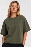 Nike Sportswear Luxe SS Oversized Womens Tee Boxy Bol Kesim Kadın Tişört Haki
