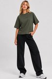 Nike Sportswear Luxe SS Oversized Womens Tee Boxy Bol Kesim Kadın Tişört Haki