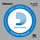 D'Addario Acoustic or Electric Plain Stell Singles .011 - PL011 - Elektro ve Akustik Gitar Tek Tel