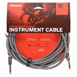 DAddario PW-BG-15BG Braided Straight to Straight Instrument Cable Grey Entrüman Kablosu (4.5 mt)