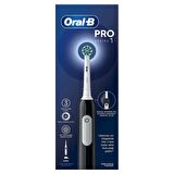 Oral-B Pro Serisi 1 Siyah Elektrikli Diş Fırçası, 1 Diş Fırçası Başlığı, Braun Tasarımı