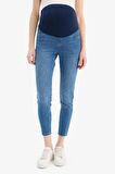 DeFacto Skinny Fit Yırtık Detaylı Yüksek Bel Düz Paça Uzun Hamile Pantolon X2068AZ24SPIN89