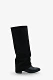 Kadın Sivri Burun Topuklu Çizme Cora Siyah
