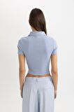 DeFacto Slim Fit Dar Kesim Fitilli Kaşkorse Kısa Kollu Polo Tişört C4076AX24SPBE305