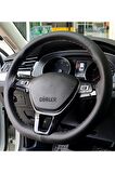 Toyota Corolla 2002-2006 Uyumlu Dikmeli Direksiyon Kılıfı Noktalı Siyah Ipli (10.5CM)