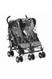 Chicco Echo Ikiz Baston Bebek Arabası Gri