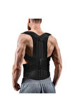 Inndream Unisex Siyah Çift Balenli Duruş Düzeltici Bel Sırt Omuz Destekleyici Korse
