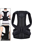 Inndream Unisex Siyah Çift Balenli Duruş Düzeltici Bel Sırt Omuz Destekleyici Korse