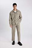 DeFacto Yazlık Kumaş Pantolon Tapered Fit Normal Kesim Düz Paça Her Yöne Esneyen B6584AX24SPKH400
