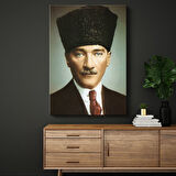 Siyah Kalpaklı Atatürk - Klasik Portre Kanvas Tablo