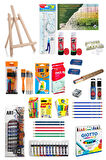Art-X 12 ML 12 'li Akrilik Set-Orta Boy Şövale 32 Parça Sanat Seti