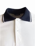 Polo Yaka Tshirt -Beyaz/Lacivert
