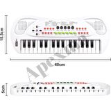Oyuncak 32 Tuşlu Mikrofonlu Org - Müzik Aletleri Oyuncak Piyano (Beyaz)