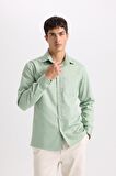 DeFacto Regular Fit Polo Yaka Gabardin Uzun Kollu Gömlek D4934AX24AUKH434