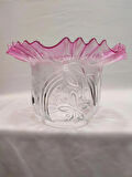 KIVIRCIK AVİZE CAMI.PEMBE-ŞEFFAF RENKTE(Alt çapı:10.00cm-h:15.50cm)