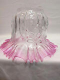 KIVIRCIK AVİZE CAMI.PEMBE-ŞEFFAF RENKTE(Alt çapı:10.00cm-h:15.50cm)