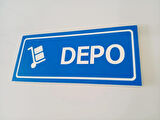 Depo Kapı İsimliği Yönlendirme Levhası 10x23 Cm Ebat 5 mm Dekota Levha (Çift Taraflı Bantlı)