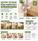 Şeffaf Silikon Top Şekilli Köşe Koruyucu | Bebek Güvenlik Masa Kenar Koruyucu 4'lü Set
