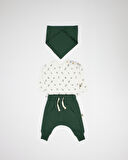 Bebek Doğal Kumaş Kanguru Model Cepli 3 Parça Set