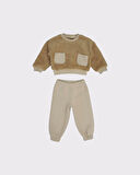 Unisex Bebek Peluş Sweatshirt ve Eşofman Takımı