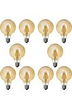 G95 Flamanlı Rustik 4w Led Ampul 10'lu Dekoratif Vintage Aydınlatma