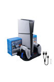 GP-521 PS5 Slim Disk/PS5 Slim Dijital Uyumlu Multifonksiyonel Soğutucu Fan Şarj Stand