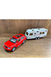 Oyuncak Karavan +Araba Diecast Demir Oyuncak Jeep Kapılar Açılır Oyuncak Karavan Ve Metal Arabası