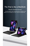 İpad Air 13 Inç M2 Çipli 2024 Uyumlu Klavye Mag Touchpad Bluetooth Standlı Kılıf 