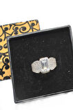 Cigold 14 Ayar Altın Taşlı Baget Yüzük OA-15K2YZK0273035565
