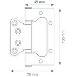 Canex Paslanmaz Menteşe Yönsüz 2.2m