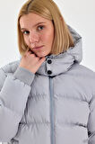 Kadın Siyah Su Ve Rüzgar Geçirmez Oversize Kapüşonlu Kışlık Şişme Mont & Kaban & Parka - 137