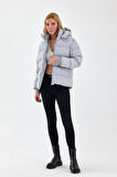 Kadın Siyah Su Ve Rüzgar Geçirmez Oversize Kapüşonlu Kışlık Şişme Mont & Kaban & Parka - 137