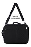 Case Club Unisex Laptop Sırt El Ve Omuz Çantası 15,6'' inç Usb Aparatlı Omuz Askılı Su Geçirmez Kumaş