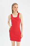 DeFacto Coool Bodycon Basic Kolsuz Fitilli Kaşkorse Basic Mini Elbise A0732AX24SMRD117