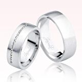 Beyaz Taşlı Altın Alyans 0303-2