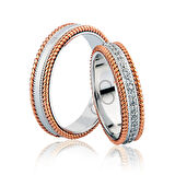 Beyaz Rose Renkli Altın Alyans 0303-3