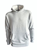 Kapüşonlu Sweatshirt - Gri Melanj
