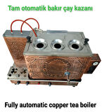 3 demlikli bakır çay kazanı sadece elektrikli bakır çay semaveri Osmanlı Tuğra model Çay Makinesi