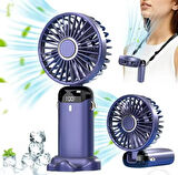 Mini Klima 5 Kademeli Şarjlı Taşınabilir Dijital Led Göstergeli El Fanı Vantilatör