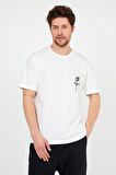 Siyah Ön Baskılı Pamuklu T-shirt