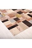 Çok Renkli Patchwork Deri Halı
