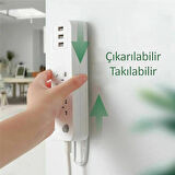 Yapışkanlı Plastik Eşya Sabitleme Aparatı Kızaklı Priz Kablo Tutacağı 2 Adet Renkli
