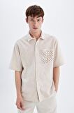 DeFacto Relax Fit Yazlık Polo Yaka Pamuklu Kısa Kollu Gömlek C7556AX24SMBG750
