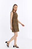 Leopar Desen Bayan Elbise