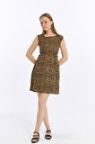 Leopar Desen Bayan Elbise