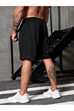 Siyah Erkek Regular Fit Cepli Şort