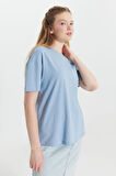 %100 Pamuk Oversize Fit Bol Kesim Bisiklet Yaka Basic Tişört
